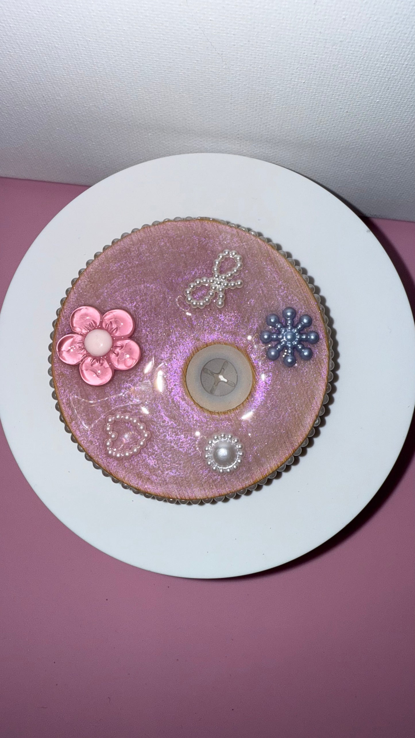 Pastel Patchwork Dry Glitter Snow Globe Cup